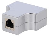 Conector splitter ecranat RJ45 soclu x2