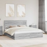 Cumpara ieftin Cadru de pat cu sertar Gri Sonoma 180 x 200 cm Lemn Ingineresc