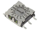 &Icirc;ntrerupător codificare HEX/BCD 16 SMD, Rcontact max 80m&Omega;