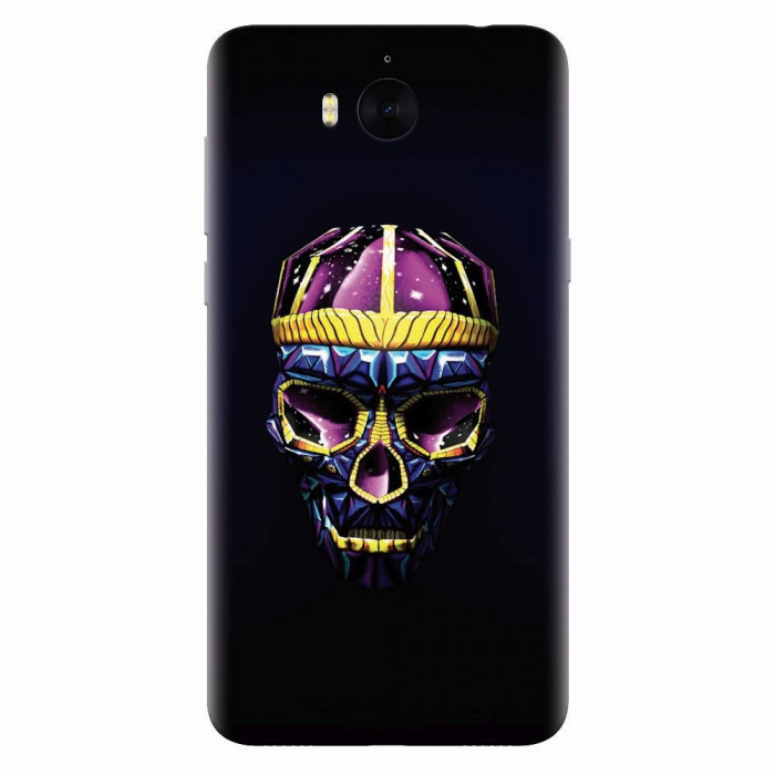 Husa silicon pentru Huawei Y6 2017, Colorfull Skull