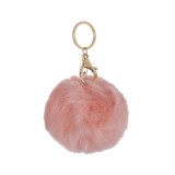 Breloc Pufos Pompon, 10 cm, Roz, ATU-088726, Oem