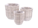 Cumpara ieftin Set 3 ghivece flori lemn alb 27 x 34, 34 x 35, 40 x 41 cm