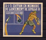 Gabon 1971 &quot;Spatiu - Apollo 14 &quot; cota 7.50 &euro; ,p. aeriana bloc 19 nedantelat,MNH