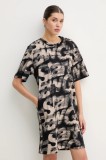 G-Star rochie din bumbac culoarea bej, mini, oversize, D26082-D611