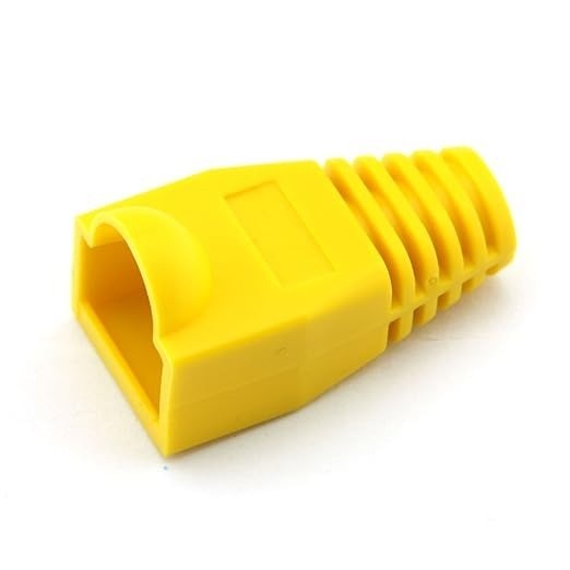 Set 10 bucati manson de protectie pentru mufe internet, RJ 45, galben
