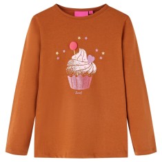 Tricou pentru copii cu m&acirc;neci lungi, coniac, 92 14049