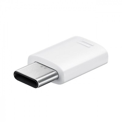 Adaptor Date si Incarcare microUSB - USB-C Samsung, Alb EE-GN930BWEGWW foto
