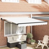vidaXL Cortina Retractabilă Manual Alb 350 x 250 cm țesătură 3330367