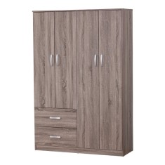 Dulap Zelia cu patru usi si 2 sertare, Stejar Sonoma 120x42x180cm