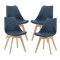 Scaune bucatarie Dubrovnik A set 4 buc PU/fag albastru [en.casa] HausGarden Leisure