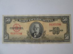 Cuba 50 Pesos 1958 aUNC foto