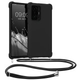 Cumpara ieftin Husa Kwmobile pentru Xiaomi 11T/11T Pro, Silicon, Negru, 57395.47, Textil, Carcasa