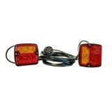 Lampa auto pentru remorca RapidAuto 99LT222E, 12/24V; cu magnet; cu Lucas; cu lumini nr inmatriculare; cu lumina parcare; cu lumina frana; patrat; su, Rapid