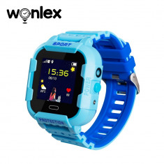 Ceas Smartwatch Pentru Copii Wonlex KT03, Model 2023 cu Functie Telefon, Localizare GPS, Camera, Pedometru, SOS, IP54 &amp;ndash; Albastru, Cartela SIM Cadou foto