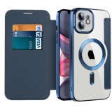 Husa MagSafe pentru Apple iPhone 11, Techsuit, SmartMag Book, Albastra