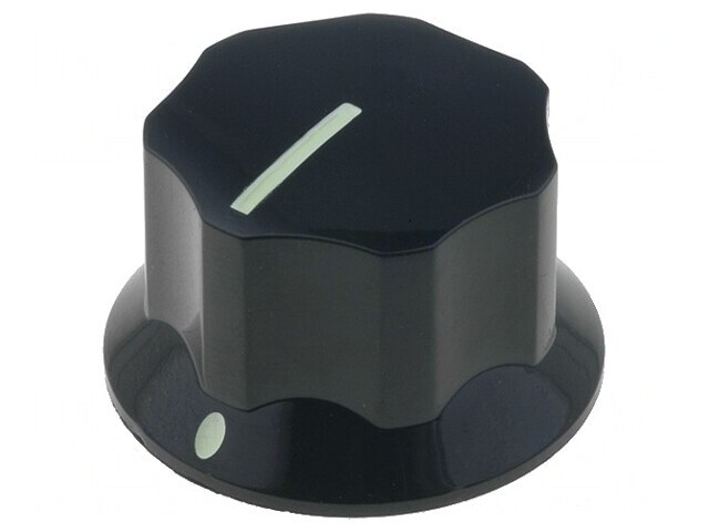 Buton rotativ negru cu indicator bachelită 6mm