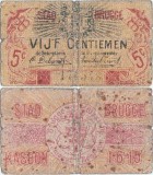 1915 ( 1 VI ) , 5 centiemen ( BDNBBRUG30 ) - Brugee ( Belgia )