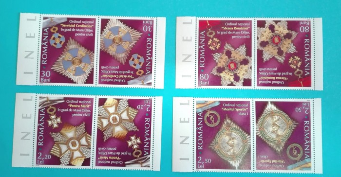 TIMBRE ROMANIA 2006 L.P. 1745 a ORDINELE ROMANIEI TETE -BECHE MNH