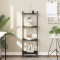 Gossi biblioteca cu 4 niveluri, negru, 40x30x120 cm, lemn prelucrat