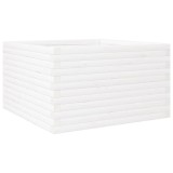 Cumpara ieftin Jardiniera de gradina, alb, 80x80x46 cm, lemn masiv de pin