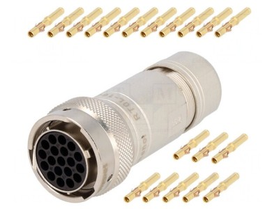 Conector Circular Crimpat pe Cablu 19 PIN RT360 Mufă Mamă foto