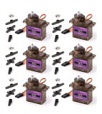 Cumpara ieftin Set servomotoare Miuzei cu angrenaje metalice, 6 bucati micro servo RC 9G, mini motor 180 grade, pentru Arduino, constructii modele, brat robotic, avi