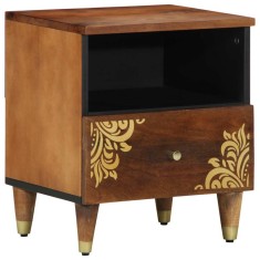 vidaXL Dulap de noapte maro miere 40 x 33 x 46 cm Lemn masiv de mango