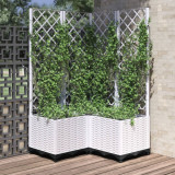 VidaXL Jardinieră de grădină cu spalier, alb, 80x80x136 cm, PP