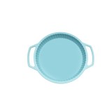 Tava copt rotunda, turcoaz, silicon, manere intarite, 26 cm diametru
