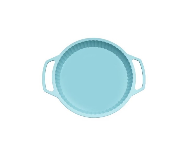 Tava copt rotunda, turcoaz, silicon, manere intarite, 26 cm diametru