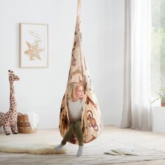 Hamac maro/bej cu tematică de peșteră suspendată Pooh, 70/150/70 cm