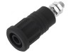 Conector banană 4mm soclu 36A 1kV negru nichelat