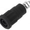Conector banană 4mm soclu 36A 1kV negru nichelat