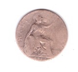 Moneda Anglia 1/2 / half penny 1913, uzata, curata