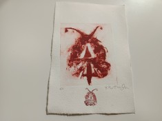 HARRY GUTTMAN, CROMOLITOGRAFIE ORIGINALA SERIA &quot;MASTI&rdquo; SEMNATA STAMPILATA/ EXEMPLAR DE AUTOR
