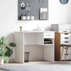 Birou Alb vidaXL cu Sertar si Raft, 90x49.5x75 cm, Lemn Compozit, Design Modern, Birou Calculator, Interior