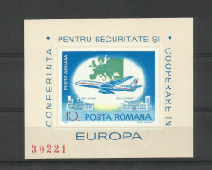 Romania MNH 1977 - Europa CSCE Belgrad Avion - LP 939 - ULTIMELE!!! foto