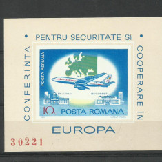 Romania MNH 1977 - Europa CSCE Belgrad Avion - LP 939 - mici probleme calitate