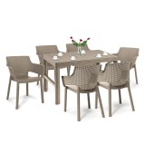 Cumpara ieftin Set mobilier de grădină Evyon 6+1 cappuccino