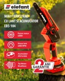 Mini fierastrau cu lant Elefant EBS-104, 20V/4Ah, brushless, 2 lame si cutie