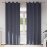 Perdele cu perdele 2 pcs Antracit 245 x 140 cm Poliester