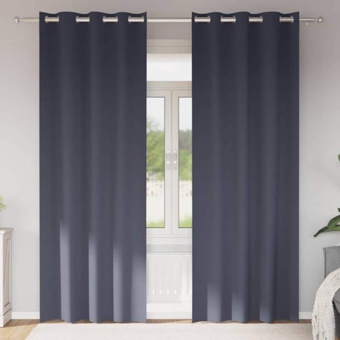 Perdele cu perdele 2 pcs Antracit Poliester