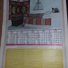 Calendar vechi de perete Ceausist,calendar AGRICOL,1986-1990,Ziar INAINTE Braila