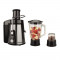 Storcator fructe Albatros Fresh mix 3in1, 1000 W, 2 viteze, accesorii incluse, Negru/Argintiu