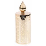 Candela Craciun sticla aurie cu led &Oslash; 7,5 cm x 20,5 H