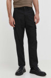 Marc O&#039;Polo pantaloni de bumbac culoarea negru, drept