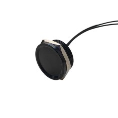 Buton tactil piezoelectric SPST, 22mm, metalic negru, NO, 12-24V DC, 0.2A, IP67, impuls (trigger)