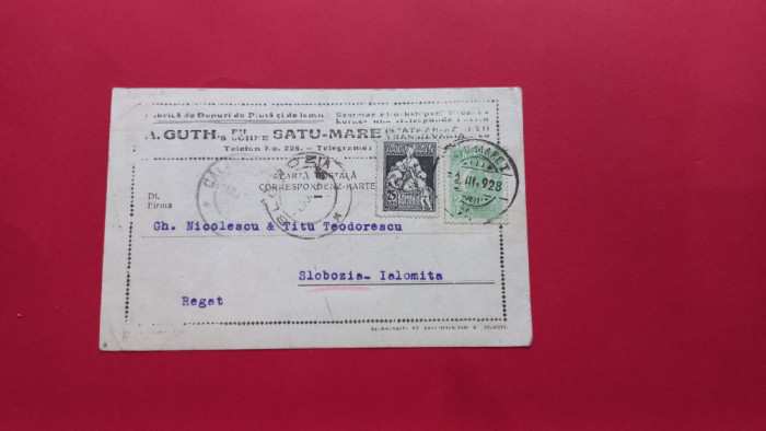 Satu Mare Szatmar Reclama Fabrica de Dopuri de Pluta A. GUTH 1928 Judaica Jewish