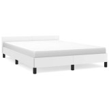 Cumpara ieftin Cadru de pat cu tablie fara saltea, alb, 140x190 cm