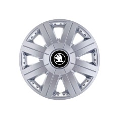 Set 4 Capace Roti Autohelix MSA&reg; potrivite jantelor de 15 inch, pentru Skoda Alb Negru model Cosmos Gray